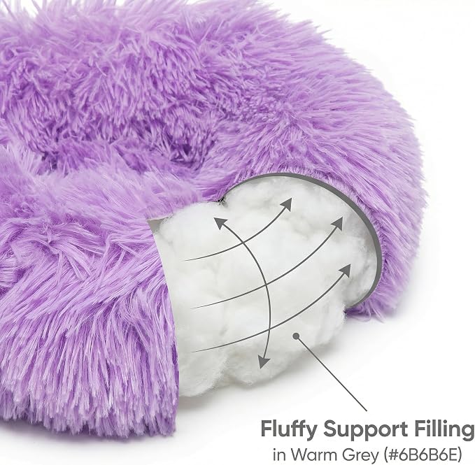 Guinea Pig Bed 11.8 Inch for Small Animal，Washable Small Animal Beds，Hideout Soft & Comfortable Donut Bed for Dwarf Rabbits/Hamster/Hedgehog/Ferrets,Purple