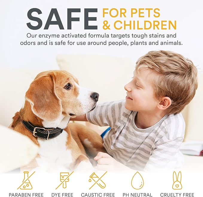 Zeiff Pet Stain and Odor Remover - Pet Odor Eliminator for Home and Professional Use - Carpet Stain Remover - Pet Urine Enzyme Cleaner for Dog and Cat Pee, Feces, and Fluids - 32 oz