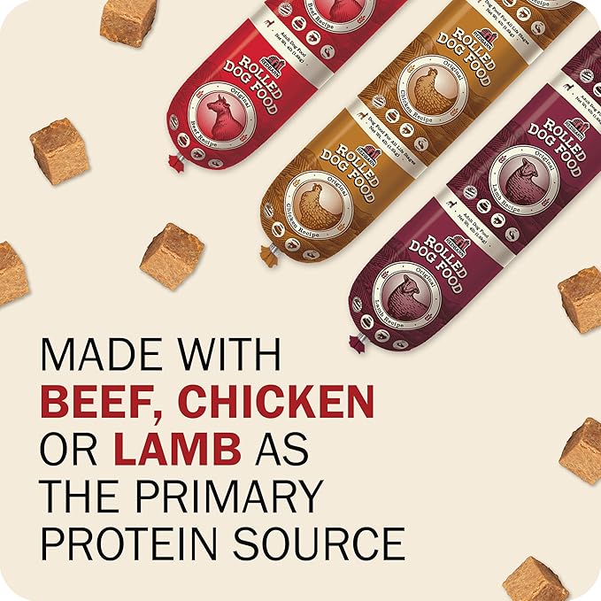 Redbarn Pet Products All-Natural Premium Rolled Dog Food, Chicken Recipe - Soft Semi-Moist Wet Formula for High Protein Diet, Training Rewards, & Treat Pill Concealer - 4 lb, 1 Count