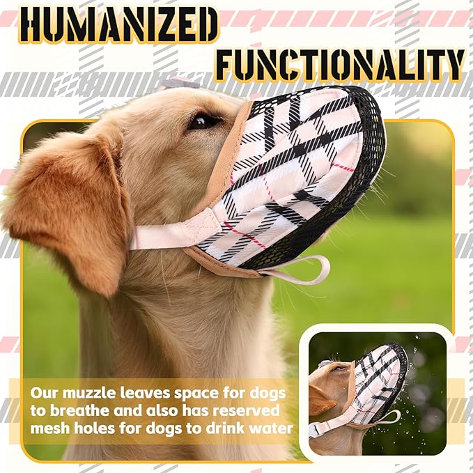 Dog Muzzle, Basket Air Muzzles for Large Sized Dogs Anti Chewing, Breathable Adjustable Muzzle for Labrador/Golden Retriever German Shepherd, etc, Suit for Grooming Vet Visits Allows Panting Drinking