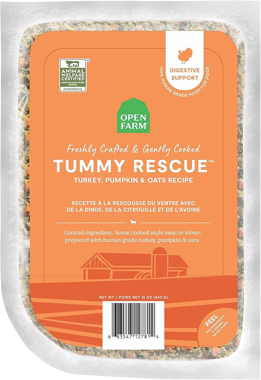Open Farm, Tummy Rescue Freshly Crafted Dog Food, Grain Inclusive, 16oz Pouch (Pack of 8)