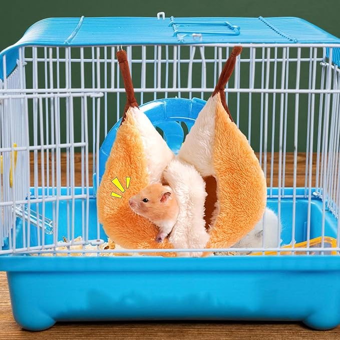 Ferret Hammock for Cage | Warm Semi-Enclosed Cave | House Cage Nest - for Hamster Chinchilla Ferret Squirrel Sugar Glider Home Indoor Outdoor Dining