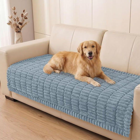 Smiry Couch Cover for Dogs, Non Slip Washable Sofa Protector for Pets, Soft Furniture Cover for Pet, Stylish Sofa Covers, Cozy Protect Against Fur, Dirt & Everyday Messes (Haze Blue, 43" x 82.7")