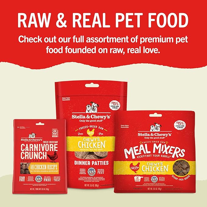Stella & Chewy's Dental Delights with Freeze-Dried Chicken - Medium Dental Treats for Dogs, Single Serve (Pack of 4)