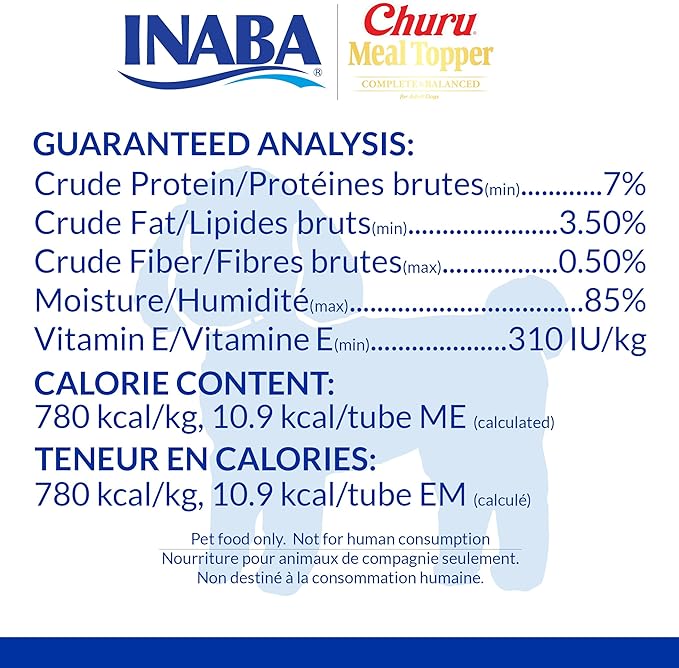 INABA Churu Meal Topper for Dogs, Complete & Balanced, Creamy, Lickable Purée Dog Food Topper, 0.5 Ounce Tube, 4 Tubes (4 per Pack) Chicken with Pumpkin Recipe