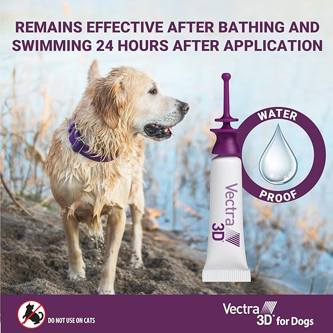 Vectra 3D Flea and Tick Prevention for Dogs, Kills and Repels Fleas, Ticks & Mosquitoes | Fast‑Acting, Waterproof, No Prescription Needed | Small Dogs 11-20 lbs, 6‑Month Supply
