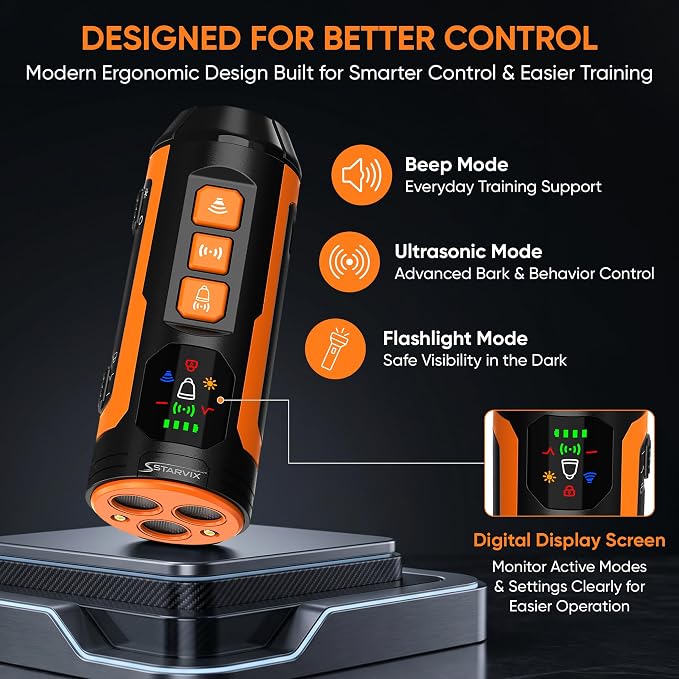 2026 Upgraded Anti Barking Device for Dogs, Ultrasonic Dog Bark Deterrent, Dog Bark Deterrent Devices, Best Anti-Barking Device, 4 Modes & LED Flashlight & LCD Screen Portable Indoor & Outdoor