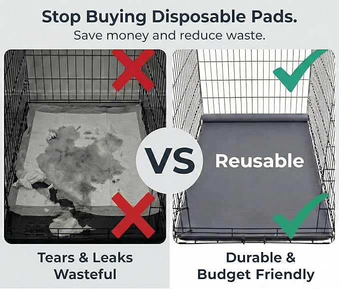Waterproof Guinea Pig Cage Liner Roll, 18"x79", Cut to Fit EVA Mat for Bunny & Small Animal Cages, Reusable & Non Slip Plastic Rabbit Bedding, Ideal for Reptile Enclosures, Includes 5 Stickers, Gray