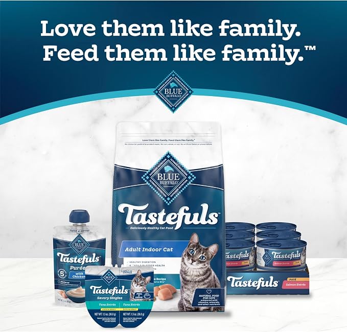 Blue Buffalo Tastefuls Wet Cat Food Paté, Made with Natural Ingredients, Salmon Entrée, 5.5-oz Cans (24 Count)