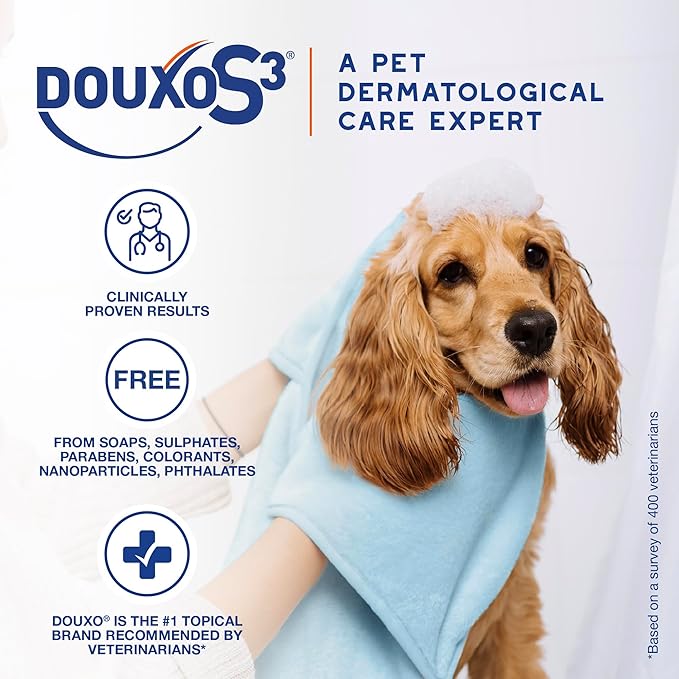 Douxo S3 Pyo Mousse, Contains 3% Chlorhexidine & 0.5% Ophytrium, Antiseptic & Hydrating, for Bacterial or Yeast Skin Infections, for Dogs, 5 fl. oz. (150mL)