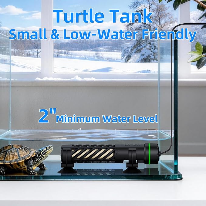 FREESEA Aquarium Heater for Fish Tank: 25W Preset 78°F - 24/7 Stable Temperature Worry-Free Keeping - Auto-Off Out of Water - 1–5 gal Betta Turtle & Saltwater Tank