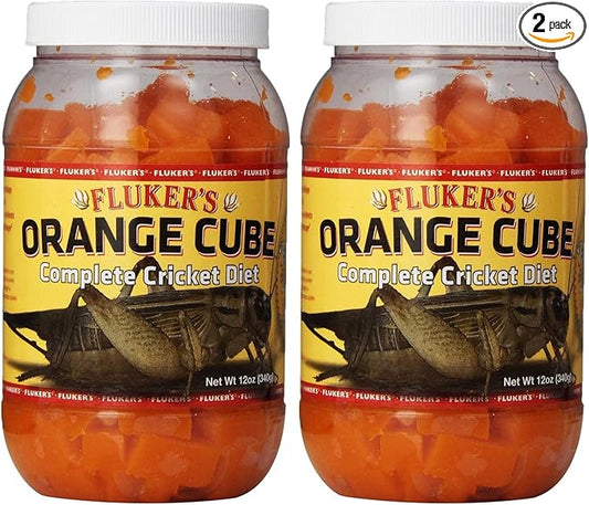 Fluker's Orange Cube Complete Cricket Diet,Gut Load Food for Feeder Insects and Live Crickets,Provides Vitamins,Minerals,and Hydration,12 oz,(Pack of 2)