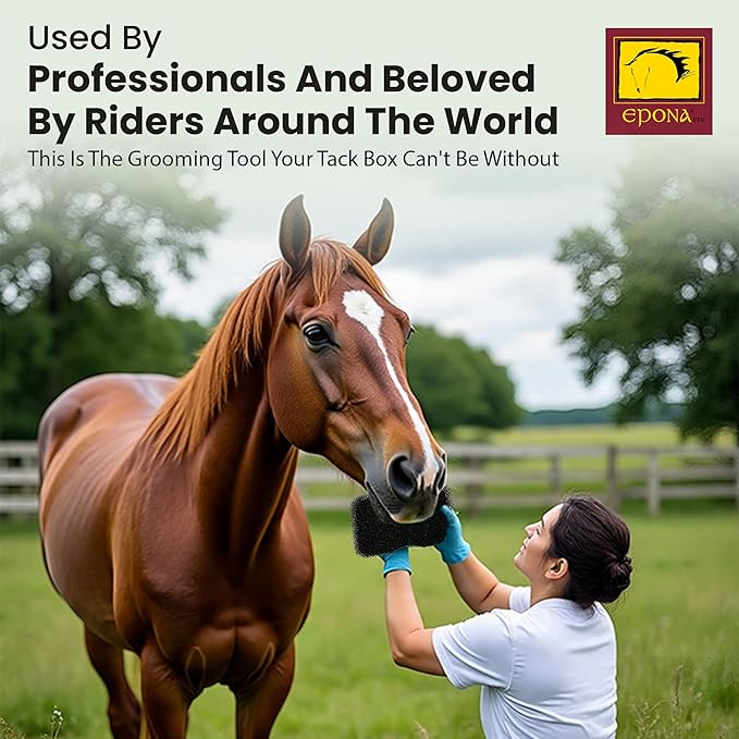 Epona Tiger’s Tongue Horse Groomer – Deep Cleaning Scrubber & Massager for Horses – Removes Dirt, Dried Sweat Marks & Dander – Gentle Grooming Tool for Body, Legs & White Markings
