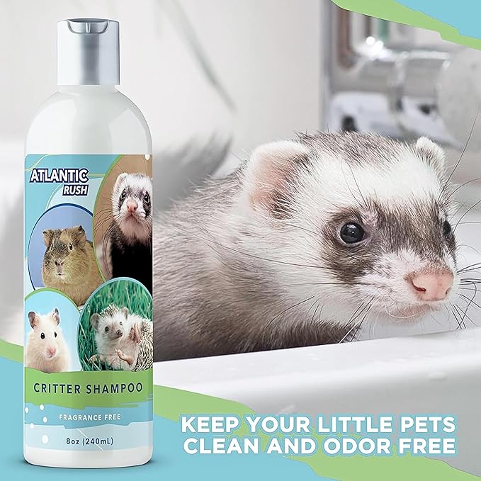 Critter Shampoo for Small Pets - 8oz Small Animal Tea Tree Shampoo - Pet Shampoo for Small Critters Including Ferrets, Guinea Pigs, Rabbits, Hedgehogs, Hamsters & Sugar Gliders