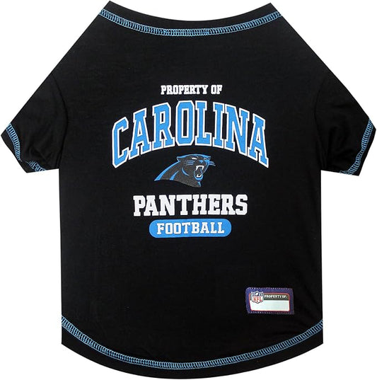 NFL Carolina Panthers Dog T-Shirt for Pets, Size Medium. Officially Licensed Pet Shirt with Team Logo, Soft Stretchable Comfort Fit Apparel for Dogs & Cats