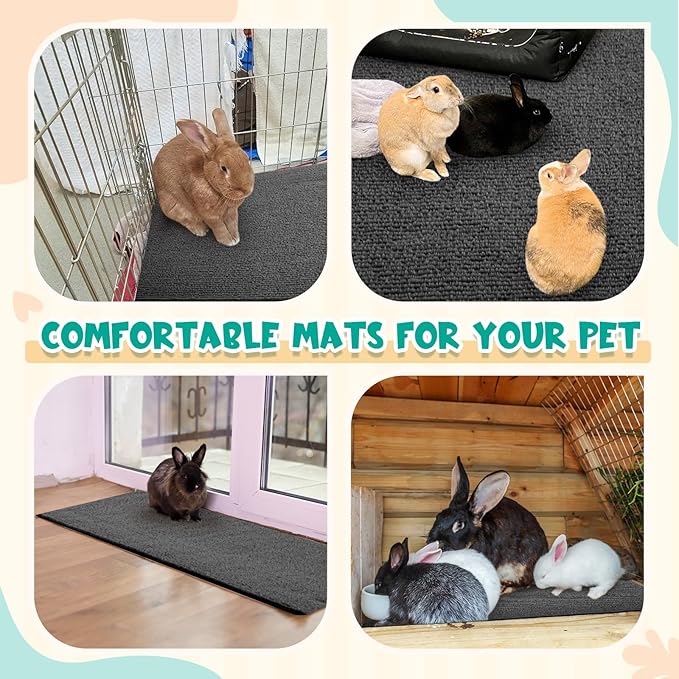 Rabbit Scratch Mat 12inchx6.56ft Self Adhesive Bunny Scratching Pad Cuttable Claw and Teeth Care Rabbit Chew Toys for Cage Small Animal Scratching Rug for Biting Sleeping Nesting(Dark Gray)
