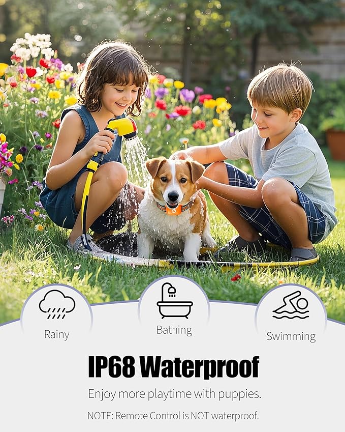 Dog Shock Collar - Rechargeable Dog Training Collar with Remote for Small Medium Large Dogs, IP68 Waterproof 2600FT Electric Collar with Beep, Vibration, Shock, Security Lock (Orange)