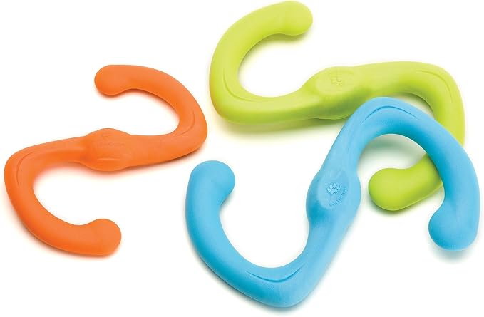 West Paw Zogoflex Bumi Dog Tug Toy – S-Shaped, Lightweight Chew Toys for Fetch, Play, Pet Exercise – Tug of War Soft Flinging Squishy Chewy Toy for Dogs – Guaranteed, Latex-Free, Small, Granny Smith