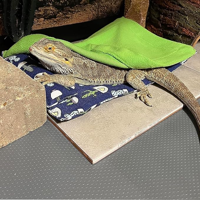Mechpia Bearded Dragon Tank Accessories, Reptile Bedding Hammock Soft Fabric Warm Sleeping Pillow with Cover Substrate for Bearded Dragon Leopard Gecko Lizard