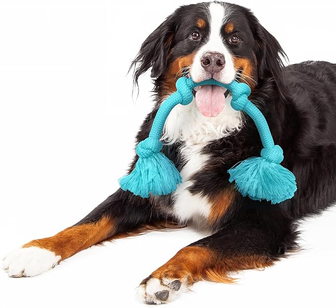 Playology Dog Toys | Dri-Tech Rope Tug of War Dog Toy for Tough Chewers | Peanut Butter Scented Mega Size Tug Rope Toys for Extra Large Dogs