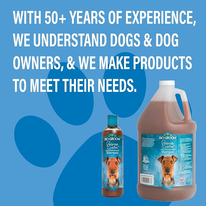 Bio-Groom Bronze Lustre Dog Shampoo - Color Enhancing Pet Shampoo, Dog Bathing & Grooming Supplies, Puppy Wash, Cruelty-Free, Made in USA, Coat Brightener - 1 Gallon