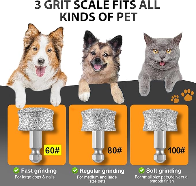 IREDOON Dog Nail Grinder Replacement Head-Integrated Grinding Head for Casfuy and Most Brands, Highly Efficient, Safe and Durable (2pcs)