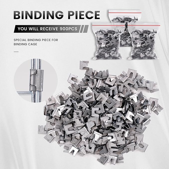 900Pcs Wire Cage Clips with Hog Ring Fencing Pliers Hog Wire Fence Clip Pliers for Bird Quail Rabbit Chicken Wire Cage (900pcs Clips)