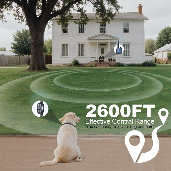 Dog Training Collar, Rechargeable e-Collars for Dogs Training with Beep, Vibration, Humane Shock(1-99) Modes, 2600ft Waterproof Dog Shock Collar for Small Medium Large Dogs