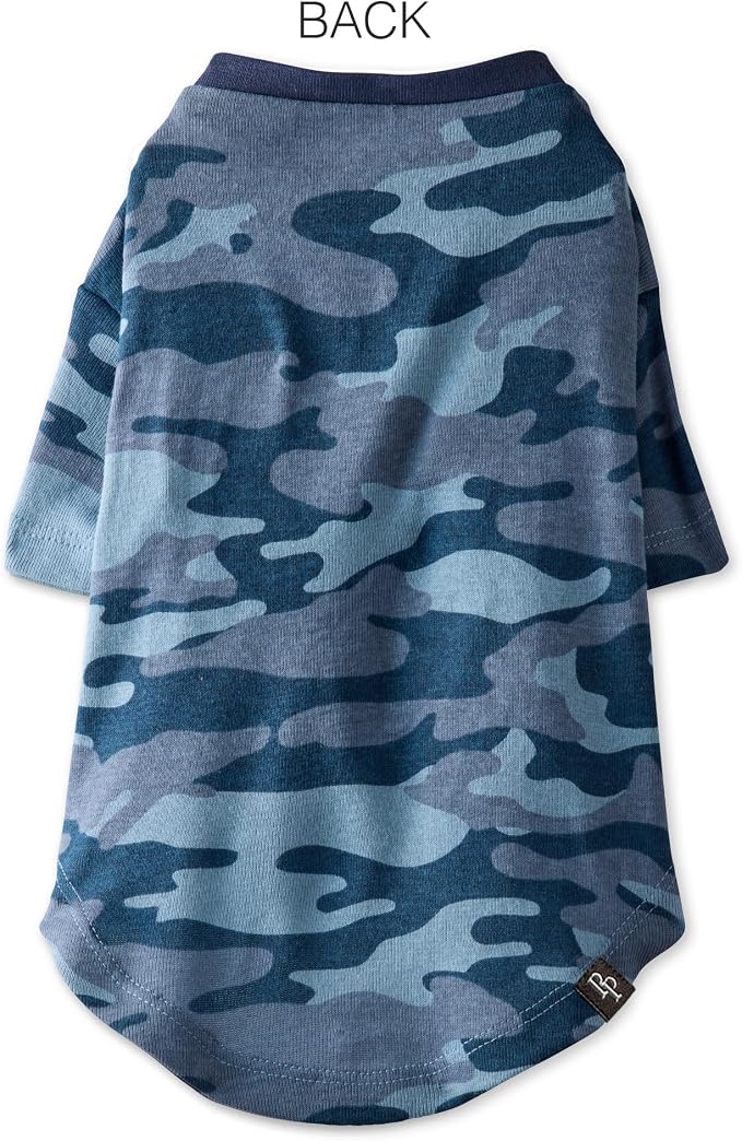 Pet Passion Toby II - The Perfect Tee, 3 Pack Short Sleeve Pet T-Shirt 100% Organic Cotton Tees Clothes for Small, Medium, Large Dogs, Navy Camo, Large (40-60 lbs)