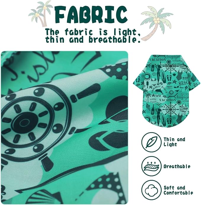 Hawaiian Dog Shirt – Lightweight and Breathable Summer T-Shirt with Tropical Prints, Fun Beach Outfit for Small, Medium, and Large Dogs, Perfect for Hot Days and Outdoor Vacation.Beach XXL