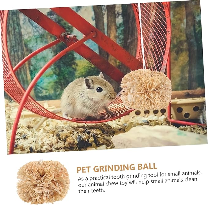 SUPVOX Bunny Chewing Balls 2.75 Inch Small Pet Molar Toys for Rabbits Guinea Pigs Hamsters Chinchillas Dental Care Chew Treats Set of 2
