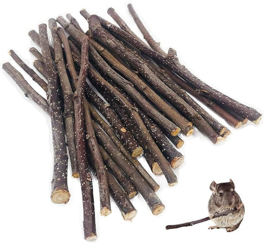 William Craft Apple Sticks Pet Chew Toys Treats for Chinchilla Guinea Pigs Rabbits Squirrel Hamster Bunny (2.2pound)
