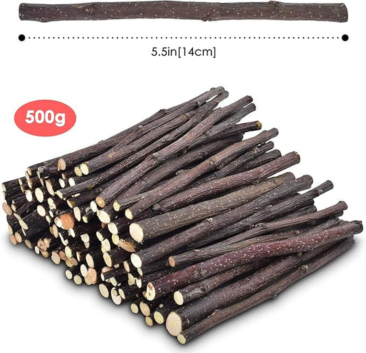 ERKOON Natural Apple Sticks 500g (1.1lb) Small Animals Molar Chew Toys Apple Branch Chew Treats for Hamster Rabbit Chinchilla Bunny Guinea Pig Squirrel