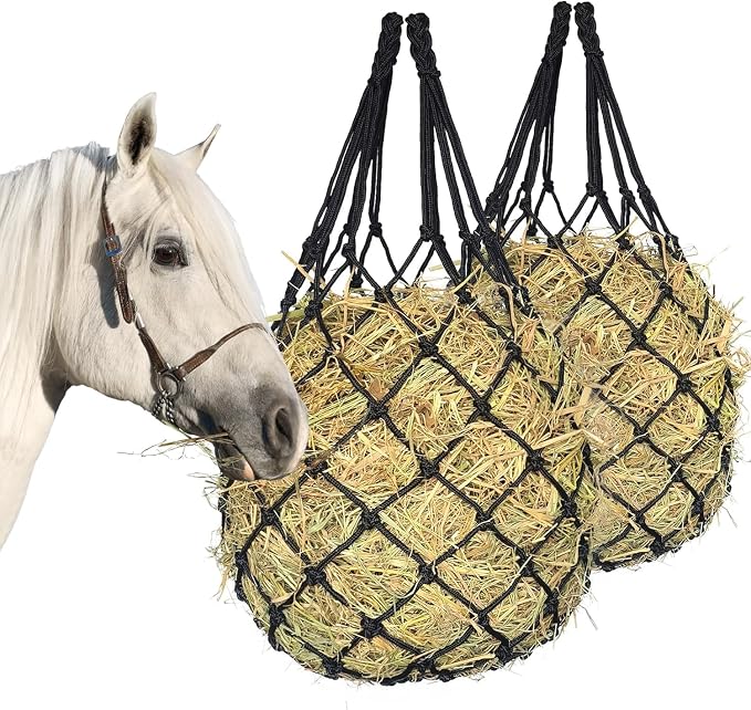 Hay Net for Horses,Slow Feed Hay Bag for Horses Goat Sheep,Hanging Hay Feeder Bag for Horses Stable Stall Paddock Rest Toy