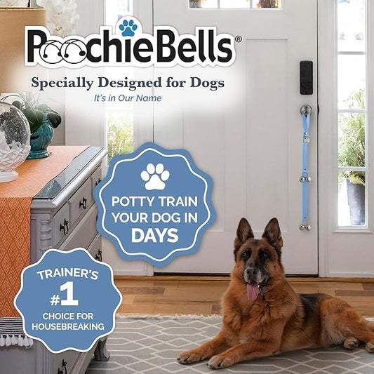 PoochieBells Dog Door Bells for Potty Training, Quick & Easy Puppy Potty Training Method Included, Handcrafted in USA with Loud, Paw-Safe Bells, Hydrangea
