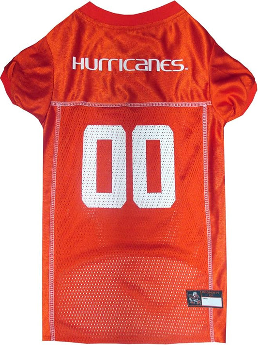 Pets First NCAA College Miami Hurricanes Mesh Jersey for DOGS & CATS, Medium. Licensed Dog Jersey with your Favorite Football/Basketball College Team
