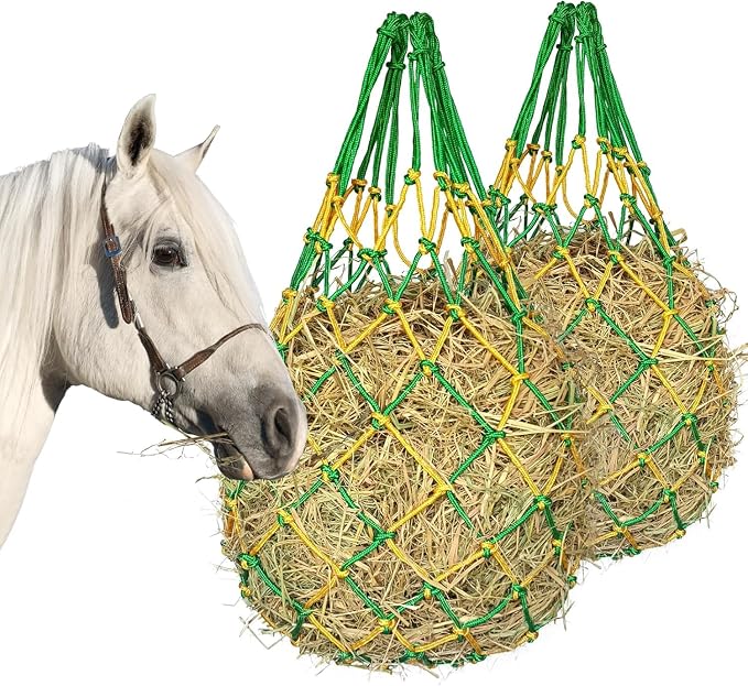 Hay Net for Horses,Slow Feed Hay Bag for Horses Goat Sheep,Hanging Hay Feeder Bag for Horses Stable Stall Paddock Rest Toy