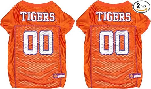 NCAA College Clemson Tigers Mesh Jersey for Dogs & Cats, X-Large. Licensed Big Dog Jersey with Your Favorite Football/Basketball College Team (Pack of 2)