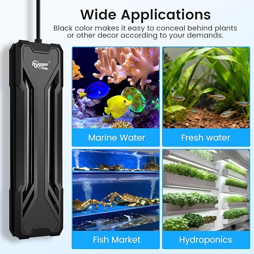 hygger 500W Aquarium Heater, Upgraded Submersible Fish Tank Heater with Dual Protection System & LED Digital Display, with Automatic Power-Off Function, for 66-135 Gal Freshwater and Saltwater Tank