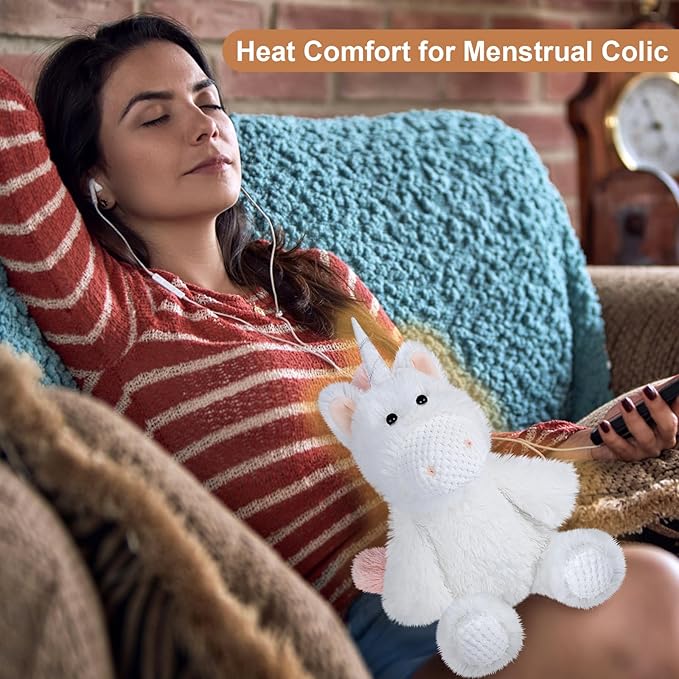 SuzziPals Coolable Warmable Unicorn Stuffed Animal, Microwavable Stuffed Animals Heating Pad for Soothing & Relaxation, Lavender Plushies for Stress Relief, Stuffed Unicorn Gifts for Girls