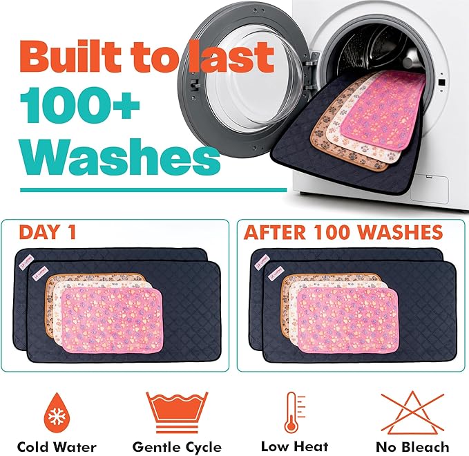 Reusable Guinea Pig Cage Liners 5 Pcs - 2 Washable Midwest Pee Pads 47"x24" & 3 Soft Bunny Fleece Blankets 24"x16", Waterproof Rabbit Bedding with Odor Control, Absorbent Small Pet Mats