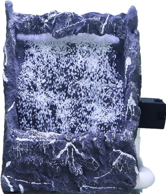 Dynamic Aquarium Decoration Sand Waterfall, Large Resin Model Seiryu Stone for Aquascaping with Water Pump and White Aquarium Sand, Fish Tank Accessories Hardscape