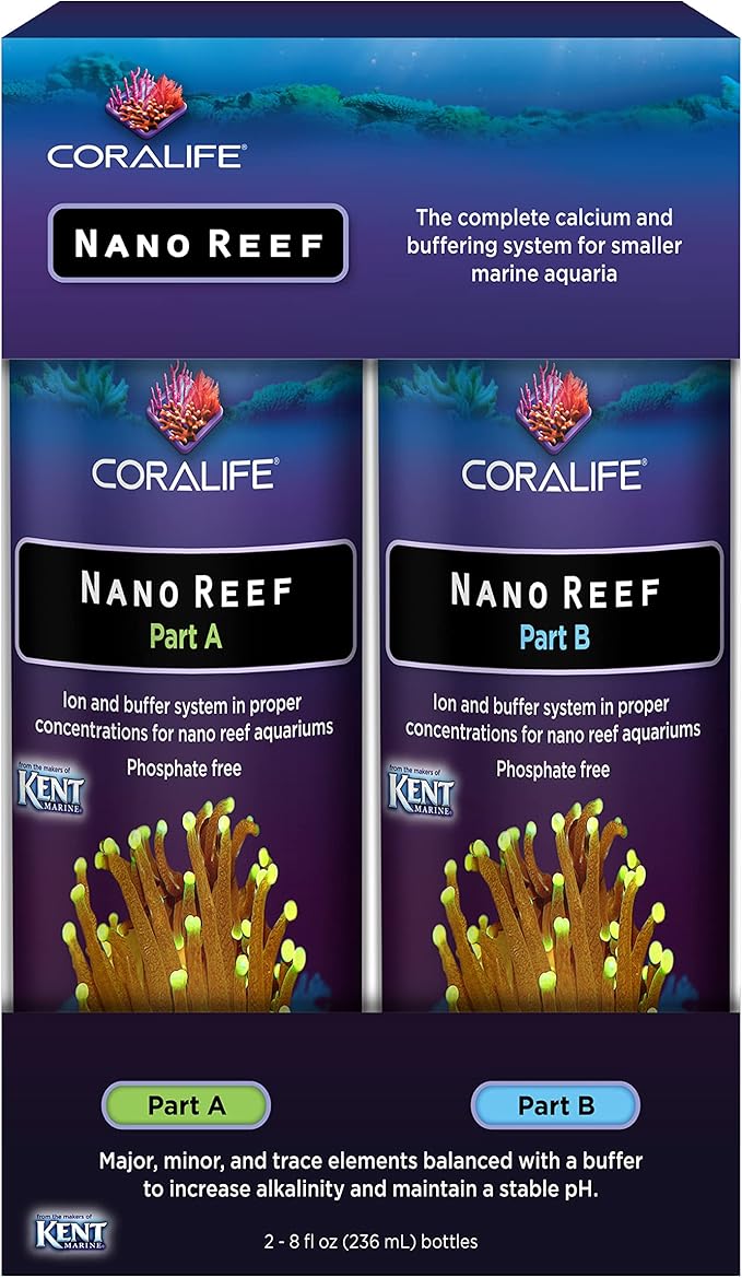Coralife Saltwater Fish Tank Aquarium Nano Reef Part A and B, 8 oz