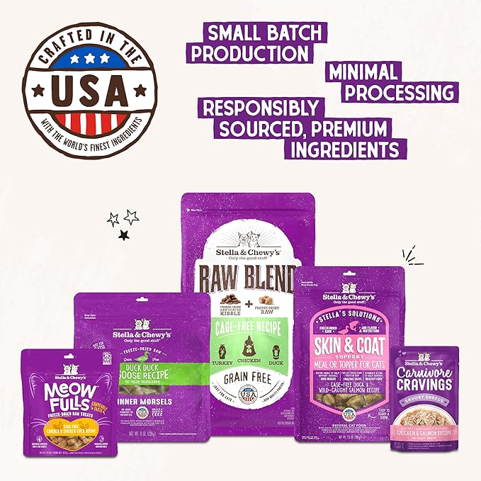 Stella & Chewy's Freeze-Dried Raw Cat Dinner Morsels - Premium Chicken Recipe with 98% Cage-Free Meat & Organs - Natural Grain-Free Cat & Kitten Food - Made in USA - 1 oz (Pack of 6)