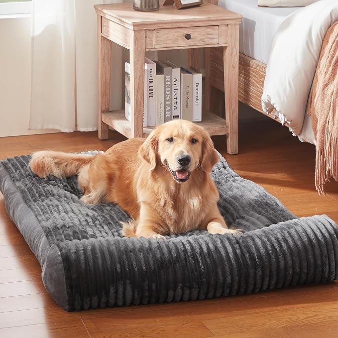 Dog Beds for Giant Large Dogs Breeds,Sofa Dog Bed with Pillow for Crate Kennel, Super Soft Pet Bed for Support Bolster, Comfortable Pet Couch Bed & Non-Slip Bottom