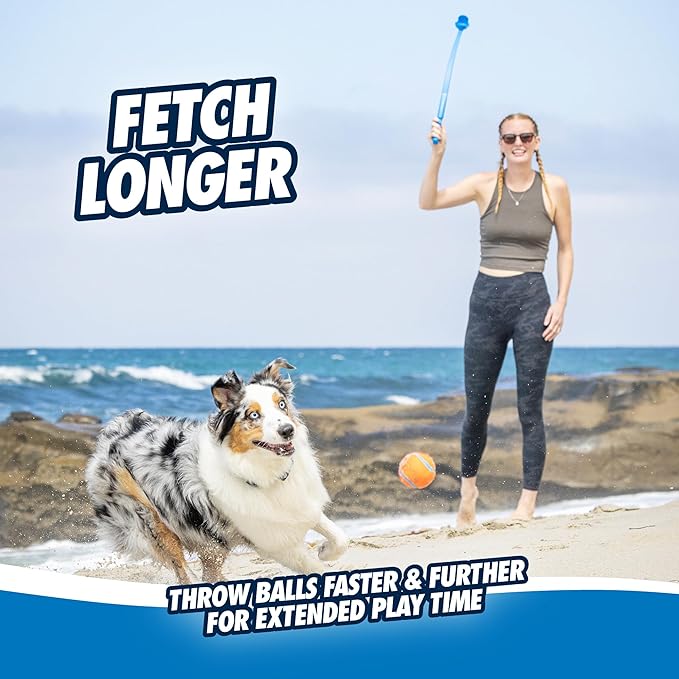 Chuckit! EcoFetch Dog Ball Launcher - 18" with Medium (2.5") Dog Fetch Ball Thrower, for Dogs 20-60 Pounds, Made in USA