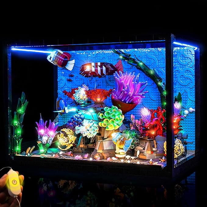BrickBling LED Light Compatible with Lego Tropical Aquarium 10366, Decoration Lamp Compatible with Lego Tropical Fish Tank- Excluding Model (Classic Version Light)