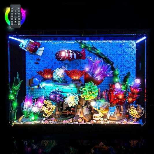 BrickBling LED Light Compatible with Lego Tropical Aquarium 10366, Decoration Lamp Compatible with Lego Tropical Fish Tank- Excluding Model (RC Version Light)