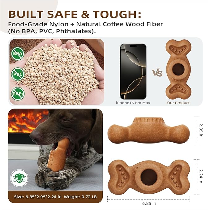 Sedioso Though Dog Toys for Aggressive Chewers, Frozen Dog Toy to Keep Them Busy, Indestructible Dog Toy for Large Medium Small Breed, Chew Toys for Dogs Reduces Anxiety & Solve Boredom