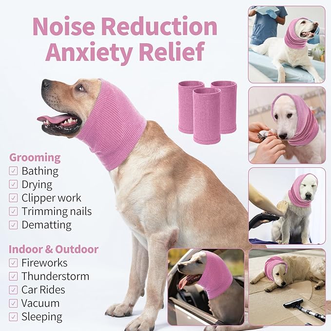 Nanaki Calming Ear Wrap - Quiet Dog Headband & Snood Ear Muffs for Anxiety Relief & Noise Reduction